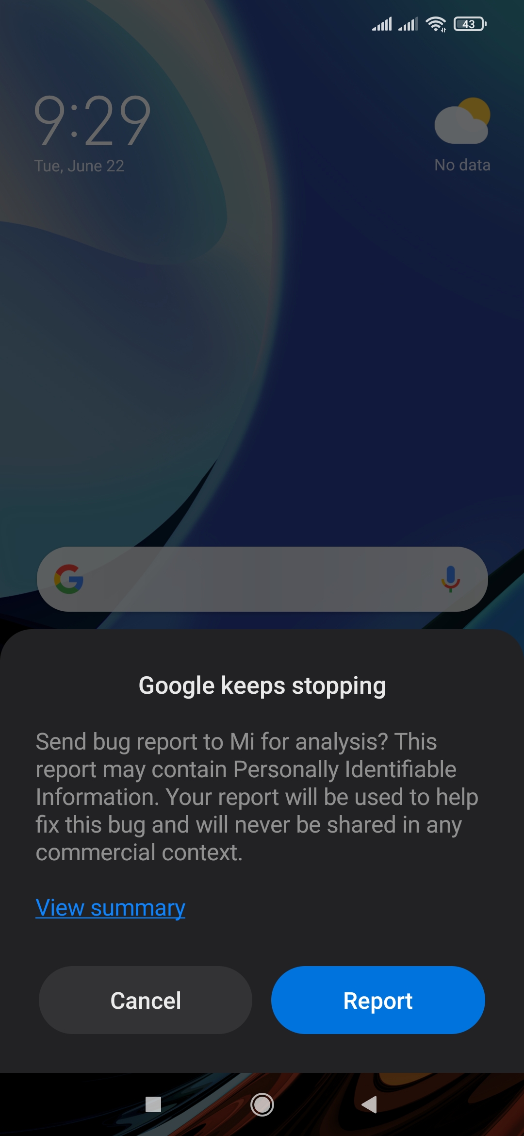 Google service bugün